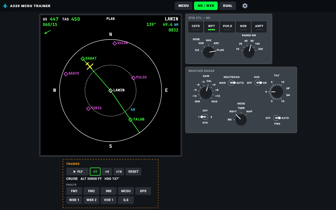 PLAN mode with the WPT option